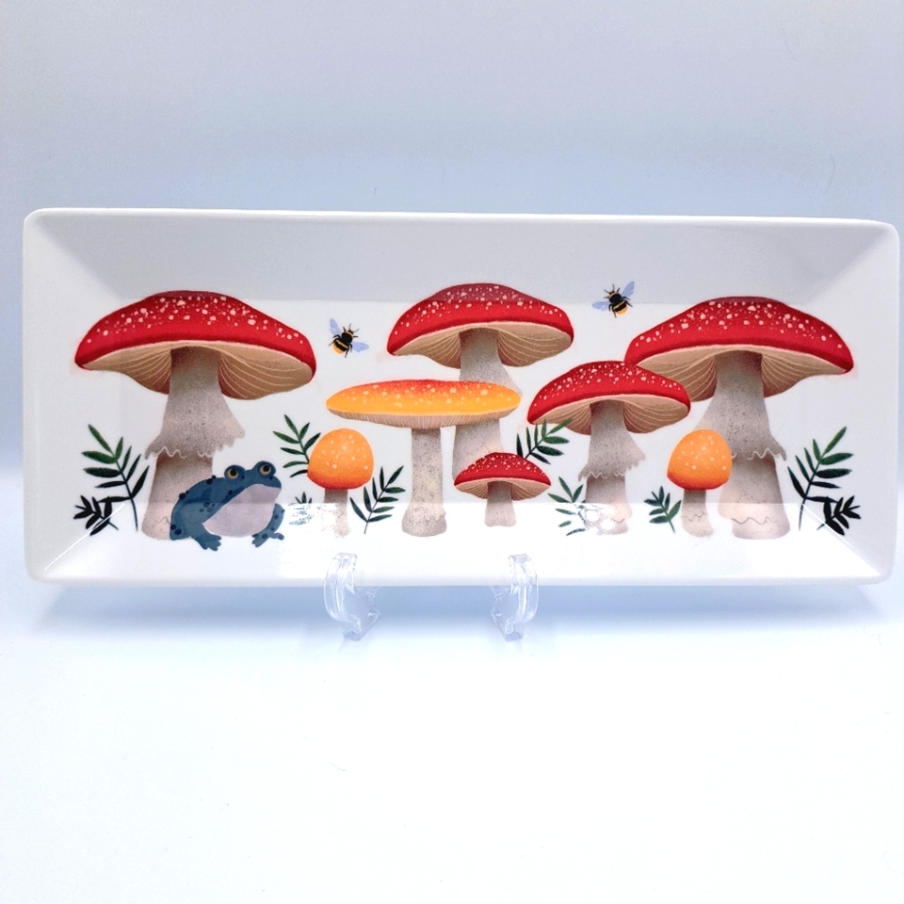Mushroom Garden Cottagecore Fairycore Melamine Tray